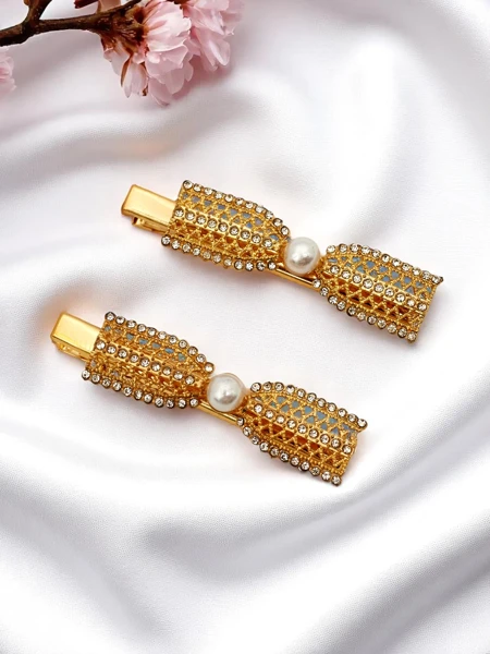 Royalfashion Sponka do vlasov s kamienkami v tvare mašličiek Bow Sparkle