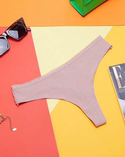 Dámske rebrované tangá Coral - Spodná bielizeň