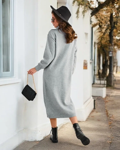 Royalfashion Ženské dlhé svetrové šaty