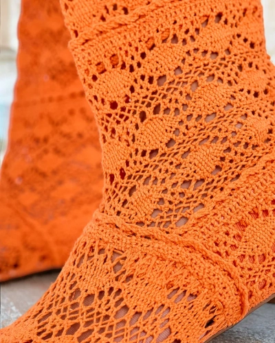 Royalfashion Dámske ažurové čižmy nad kolená Corro