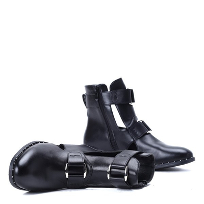 Czarne workery Nessy- Obuwie