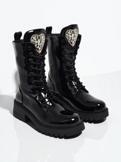 Ženski Gležnarji Luna Črni Lakasti Stilski za Jesen