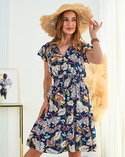 Royalfashion Dámske kvetinové mini šaty