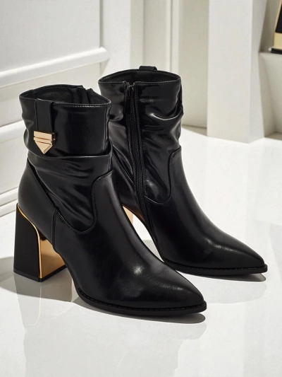 Ženski gležnarji iz eko usnja s peto AshenPurl