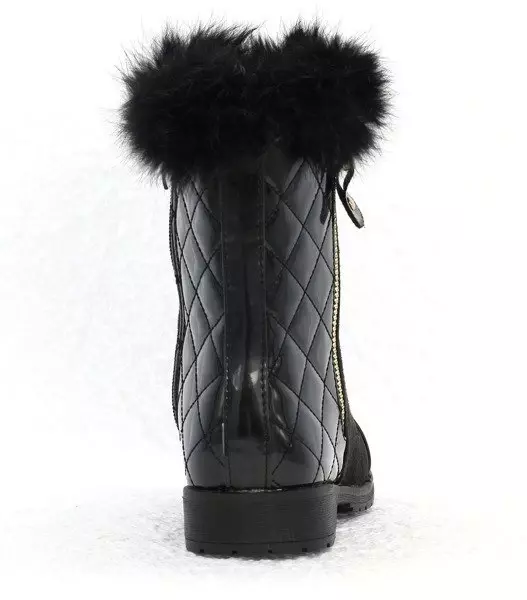 OUTLET Čierne čižmy s prešívaným zvrškom Socorro - Obuv