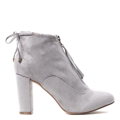 Szare botki na słupku Magic- Obuwie