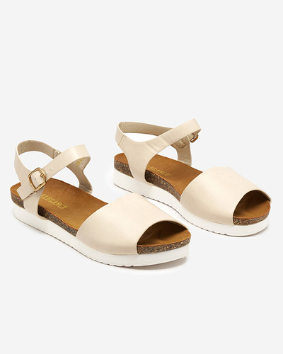 OUTLET Dámske béžové ploché sandále Astreas - Obuv