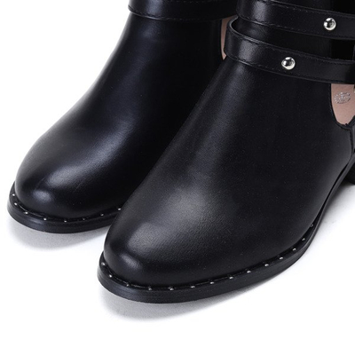 Czarne botki z wycięciami Heather - Obuwie