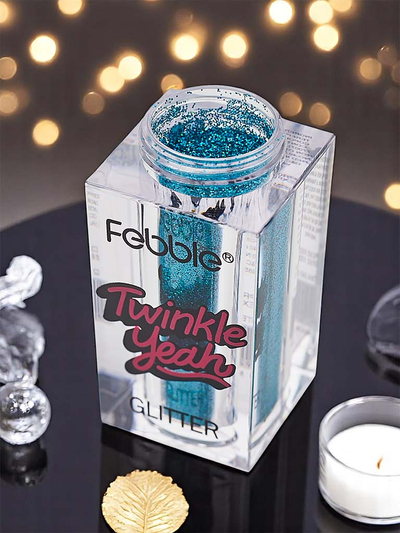 Trblietavý tyrkysový glitter na tvár a telo