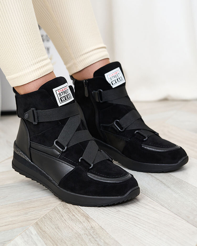 Royalfashion Čierne dámske športové čižmy Sattari