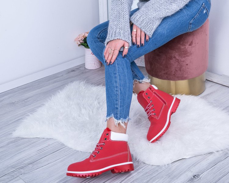 Nelli červené izolované čižmy - Obuv