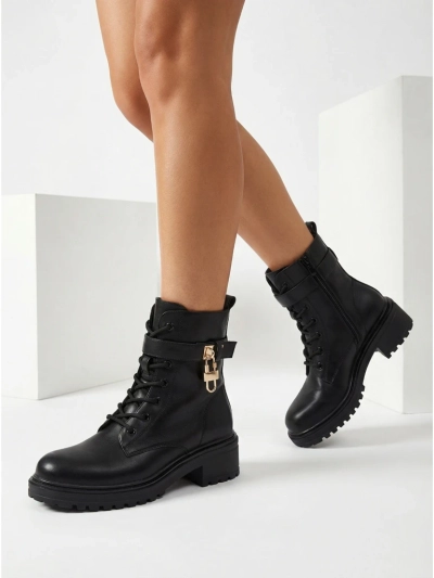 Botki Damskie Luna Czarne Skórzane Eleganckie na Jesień