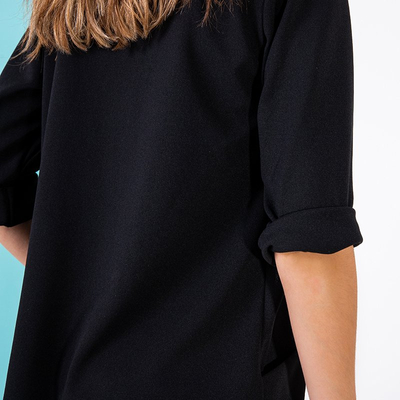 Dámsky čierny pelerína bez zapínania - Oblečenie