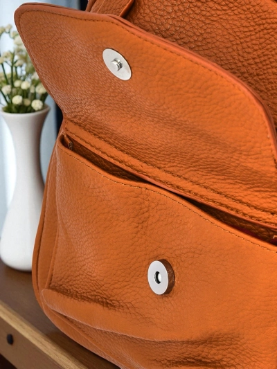 Eleganten ženski nahrbtnik Calista Camel iz ekološkega usnja Królewska Moda