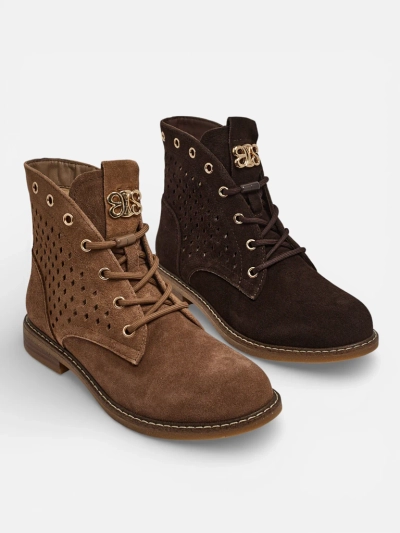 Ažurni ženski gležnarji iz naravnega usnja Aurelias