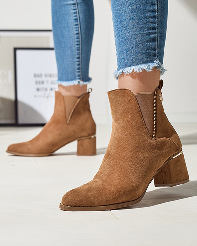 Svetlohnedé dámske nízke čižmy Xizia - Obuv