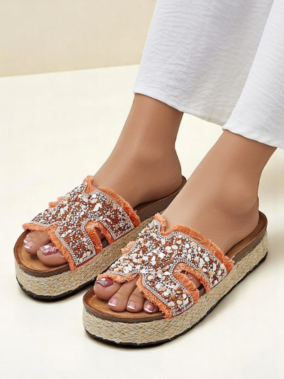 Royalfashion Dámske šľapky so zdobením Candy Candy
