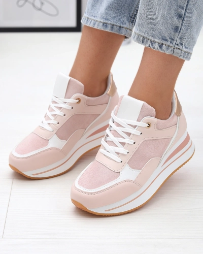 OUTLET Ružové dámske športové tenisky s platformovým podpätkom Aqosda- Obuv