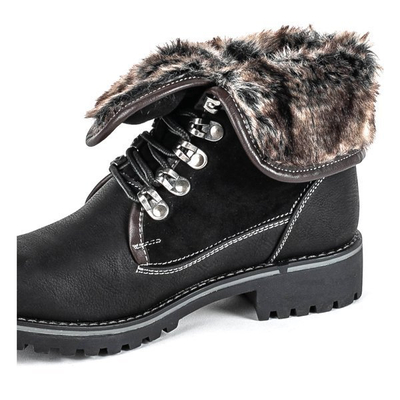 Čierne čižmy s vyhrňovacím hriadeľom Briathos - Obuv