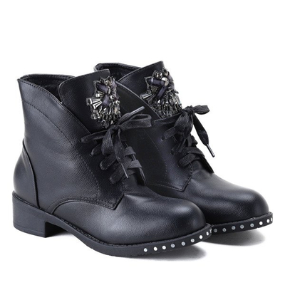 Czarne workery z ozdobą Haven- Obuwie