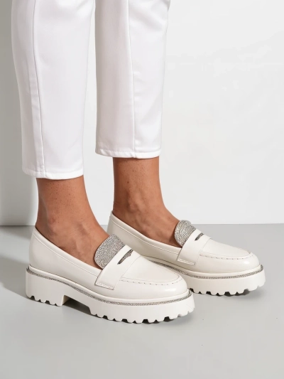 Royalfashion Dámske mokasíny s rhinestones Vinness