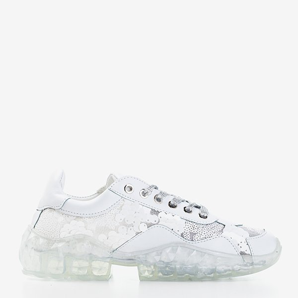 Dámska biela športová obuv s flitrami Polja - Obuv