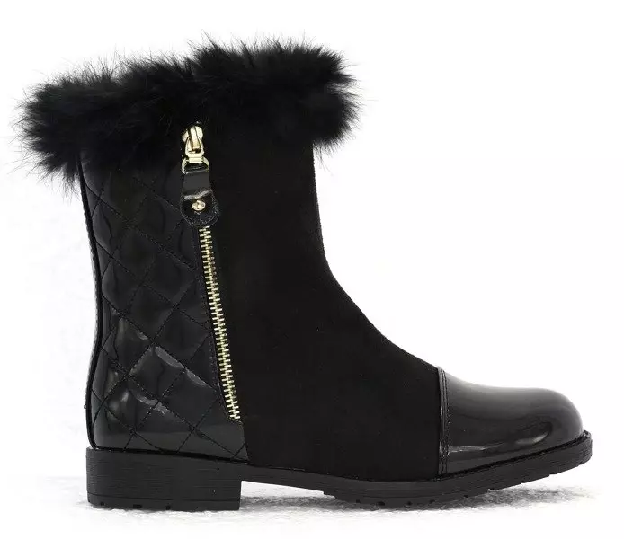 OUTLET Čierne čižmy s prešívaným zvrškom Socorro - Obuv