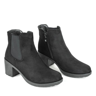 Čierne čižmy na vyššom stĺpiku Saviene - Obuv