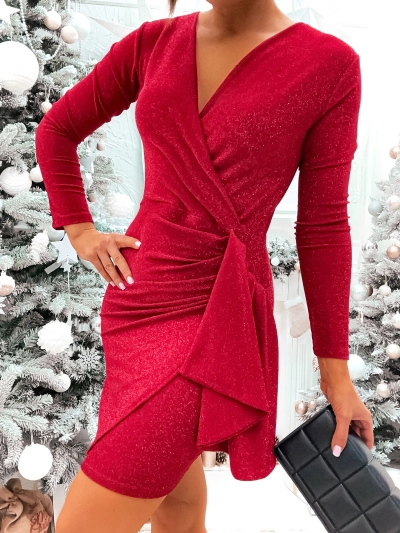 Royalfashion Šaty s lesklými záhyby pre ženy