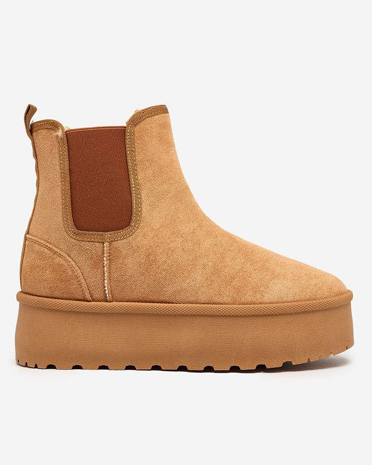 Royalfashion Hnedé dámske snehule na platforme Stiellsia