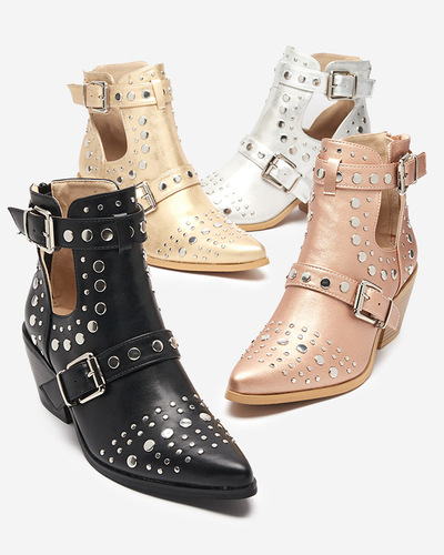 Ružovo-zlaté členkové čižmy s tričkami Farrcy- Footwear