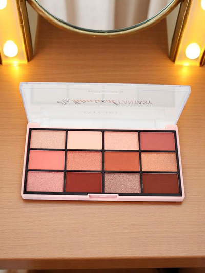 ANYLADY Paleta 12 očných tieňov s trblietavými a matnými finišmi Champagne Ruby Glamour