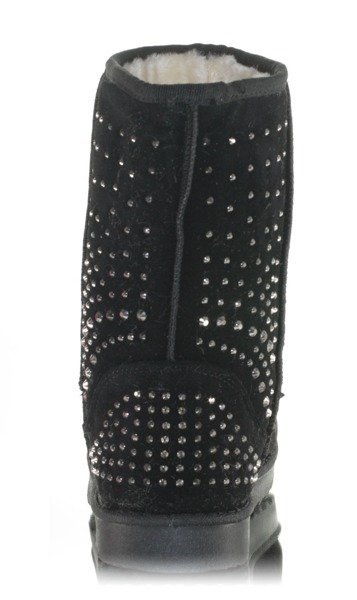 Czarne śniegowce emo z dżetami - Obuwie