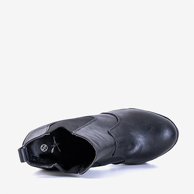 Čierne členkové topánky na vysokom podpätku Fausta - Obuv