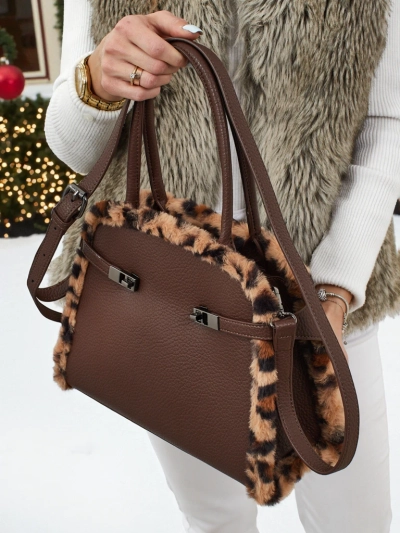 Majhna ženska torbica iz eko usnja s panterjevim vzorcem Panthory