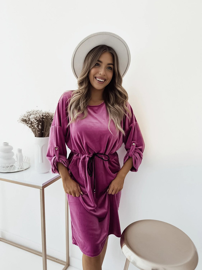 Royalfashion Dámske fuchsiové midi šaty