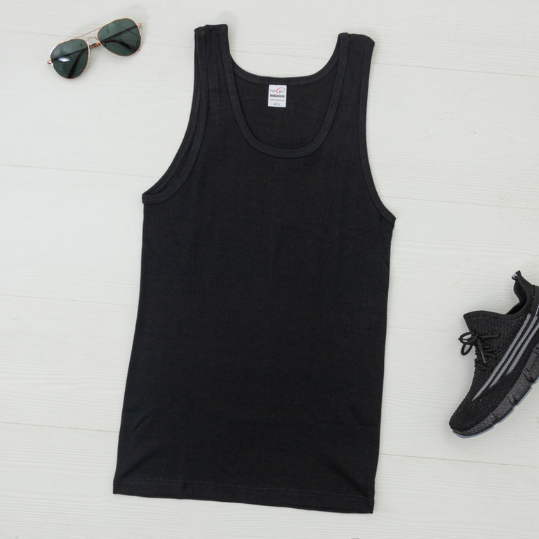 Čierne pánske tričko bez rukávov - oblečenie