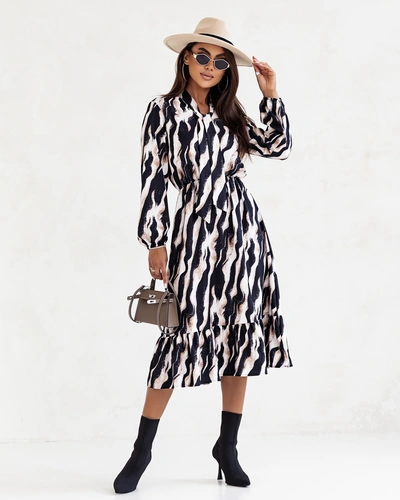 Royalfashion Dámske midi šaty s potlačou