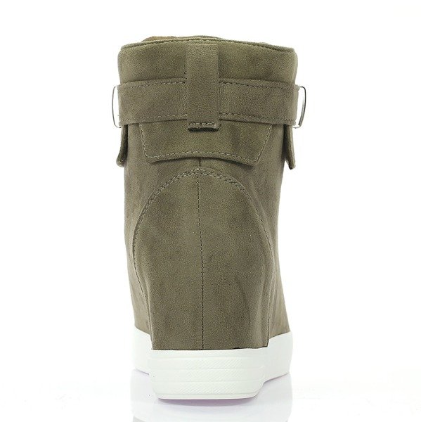 Zielone sneakersy na koturnie Jolie- Obuwie