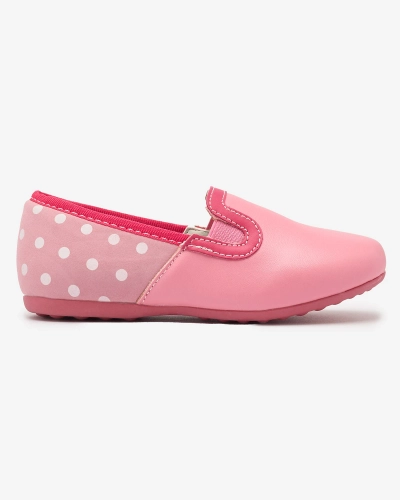Ružové dievčenské poltopánky z ekokože s potlačou hrášku Rellme- Footwear