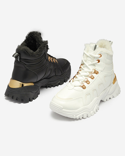 OUTLET Biele snehové čižmy z ekokože Vetorr- Obuv