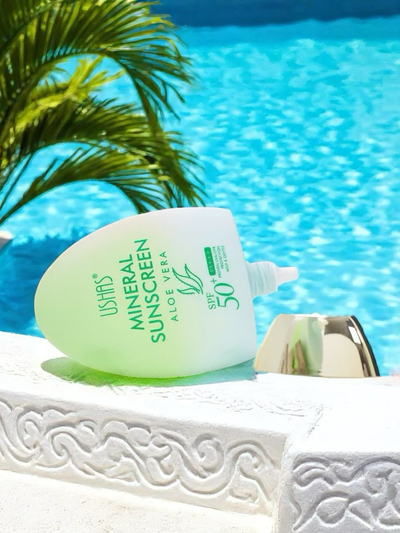 USHAS Silne hydratačný opaľovací krém s aloe SPF 50