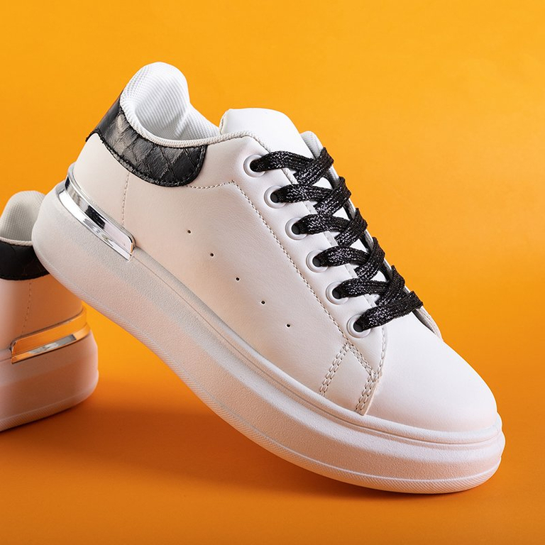 Čierna a biela dámska športová obuv Pamelia - Oblečenie