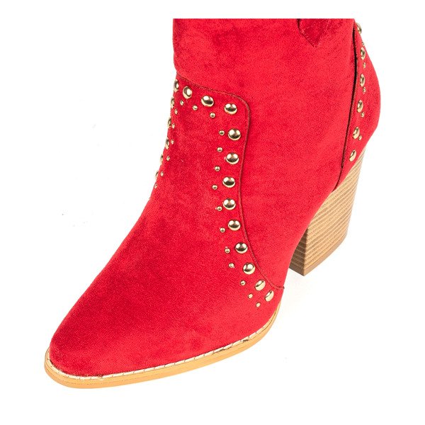 Červené kovbojské topánky na vysokom stĺpiku Gana - Obuv