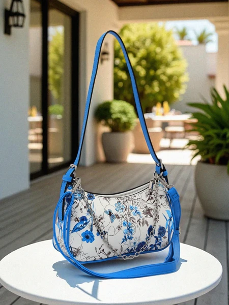 Royalfashion Malá dámska kabelka z ekokože s kvetmi Lily Bloom