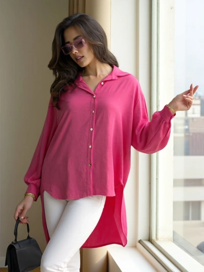 Royalfashion Dlhá oversized košeľa pre ženy
