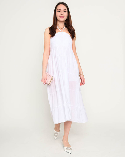 Biele midi šaty PLUS SIZE - Oblečenie