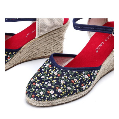 Tmavě modré espadrily na klínové patě Aylin-Boty 1