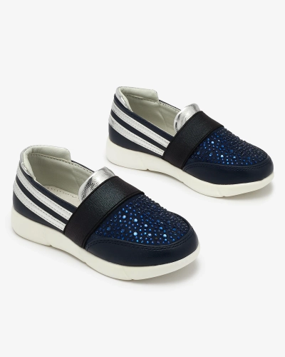 OUTLET Royalfashion Námornícko-čierne detské slip-on tenisky Ciarala