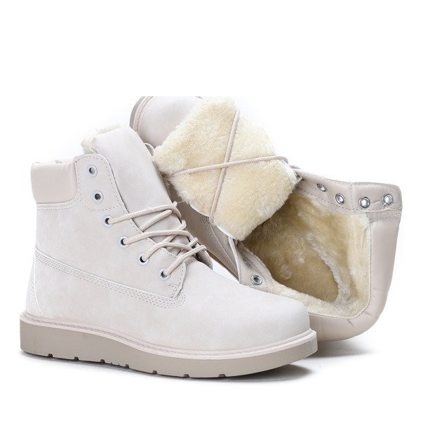 Ocieplane trapery w kolorze beżowym Be Happy - Obuwie